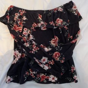 Tillys Floral Off The Shoulder Long Sleeve